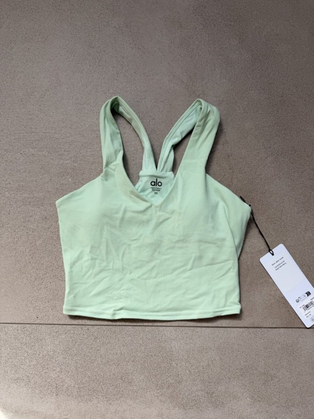 Alo Yoga Real Bra Tank Spearmint Green XS NWT